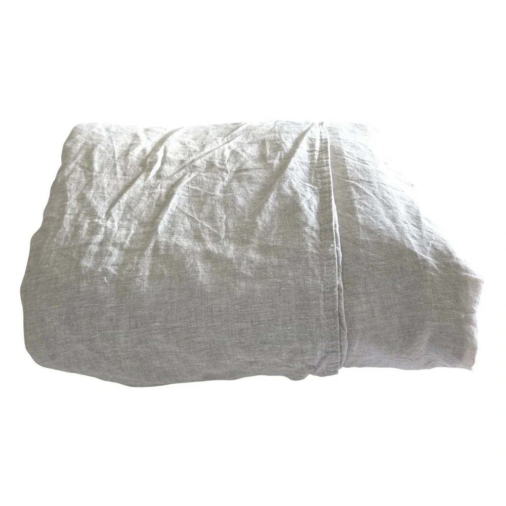Atlinia King Duvet Cover Oatmeal 100% Linen Breathable Textured Bedding Beige